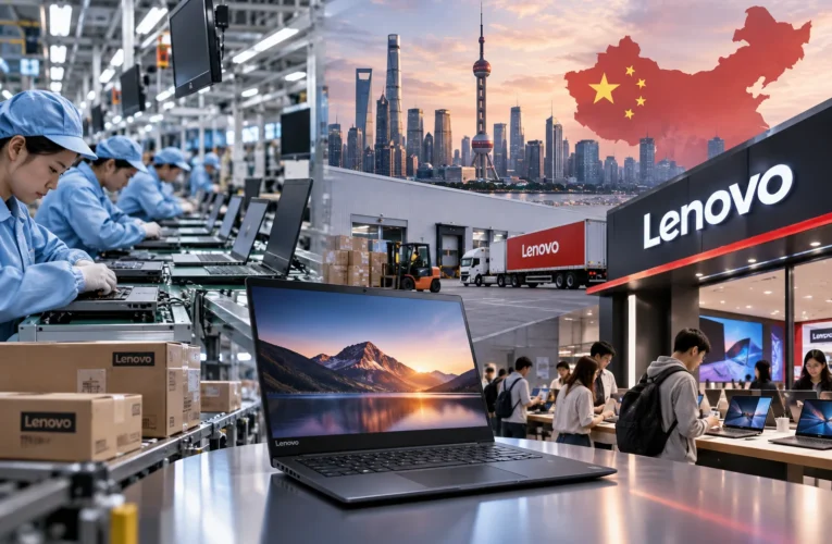 Lenovo y su dominio del mercado chino de computadoras mediante bajos costos, eficiencia productiva y distribución masiva