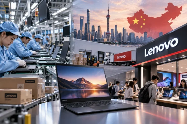 Lenovo y su dominio del mercado chino de computadoras mediante bajos costos, eficiencia productiva y distribución masiva